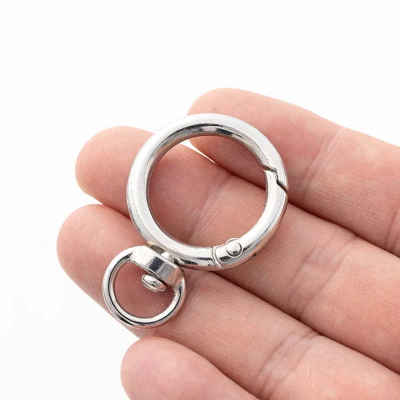 1PC O Ring Spring Clasps Openable Round Carabiner Keychain Bag Clips Hook Dog Chain Buckles Connector For DIY Jewelry Making