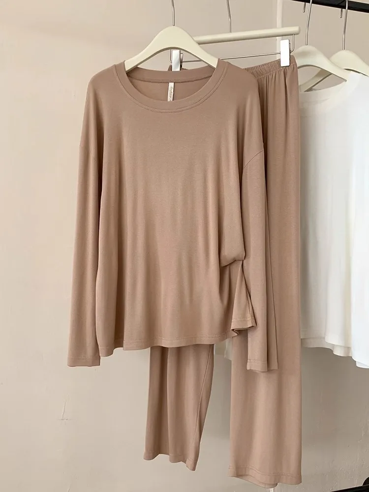 Korean Cotton Woman Pajamas Set New Comfortable Long Sleeve Top Trousers Sets Spring Autumn Night Wear Suit Women's Home Clothes image 3
