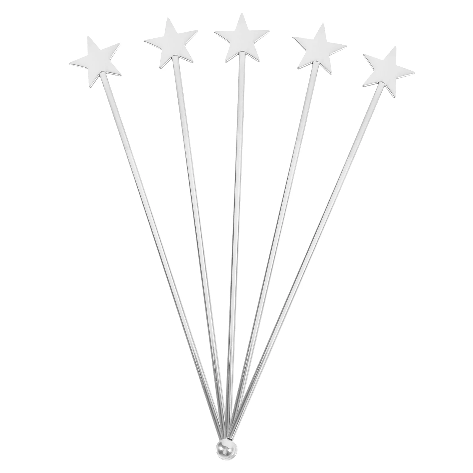 

5 Pcs Barware Decoration Stick Travel Coffee Maker Stir Sticks Dispenser Swizzle for Cocktails Drink 304 Stainless Steel