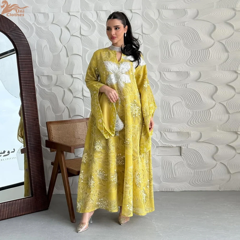 2025 élégant dubaï femmes musulmanes broderie Maxi robe Abaya turquie caftan Jalabiya Caftan robes de soirée Musulmane Femme robes