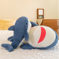 60-120cm Cute Fat Shark Plush Toy Soft Stuffed Shark Animal Dolls Cartoon Plush Shark Sleep Pillow Soft Cushion Birthday Gifts