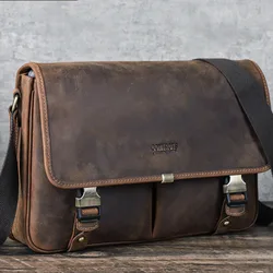 Bolsa de couro casual para computador, bolsa de couro genuíno para homens, pasta da moda para homens, bolsas de couro genuíno