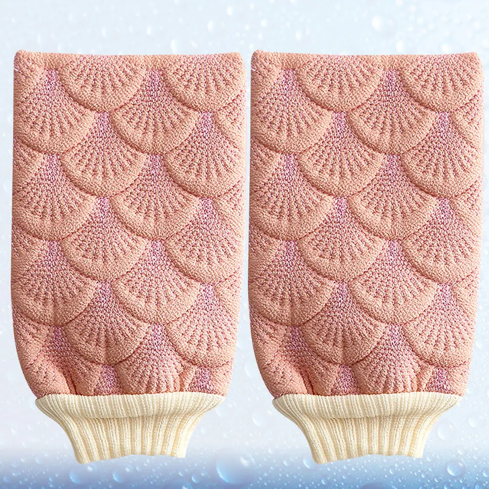 

2 шт. перчатки-мочалки для душа и ванны, для отшелушивания и очищения кожи спины, тип: мочалка-полотенце, щетка для душа