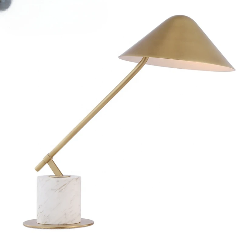 Hight Quality The New Design Luxury Marble Bottom Indoor Illumination Decorate Table Lamp Brass