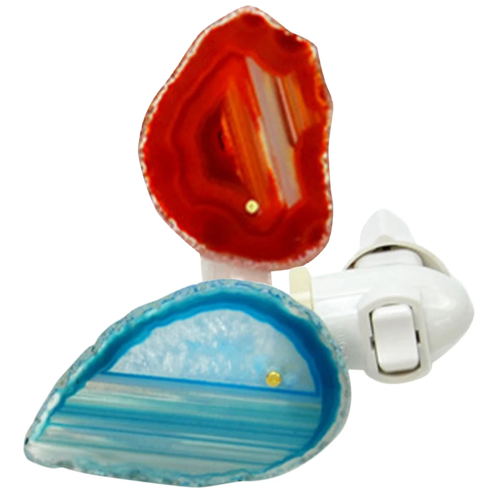 

2pcs LED Night Light Agate Decorative Plug In Uplighters Atmosphere Light for Home Bedroom Kitchen Decorative Lights Indoor