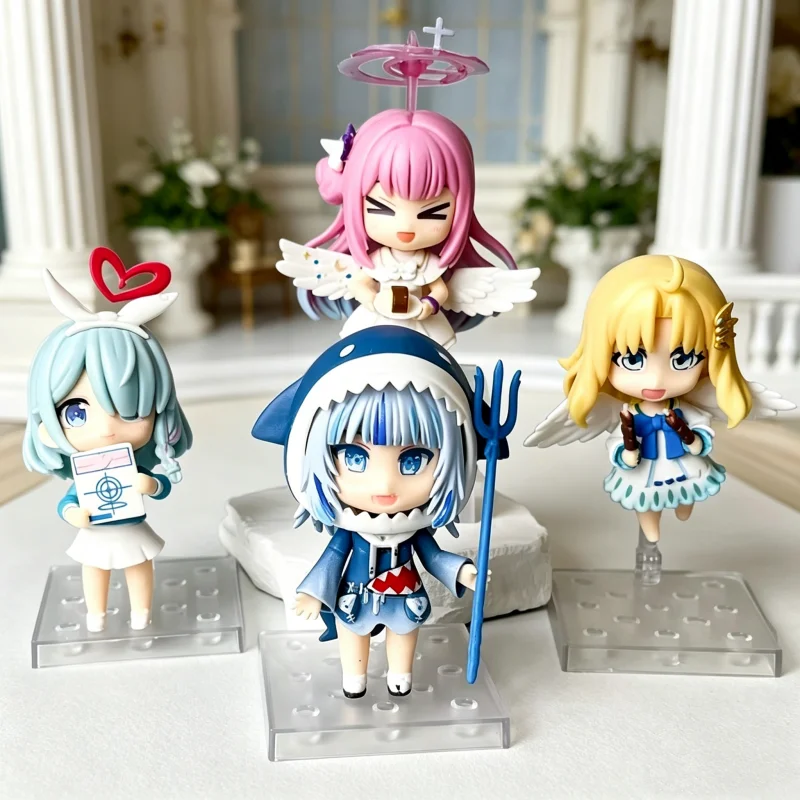 Anime Arona Gawr Gura Mika Filo Q-Version Figur Artikuliertes PVC-Set Desktop-Ornament Sammlerstück Dekoration Geburtstagsgeschenk Spielzeug