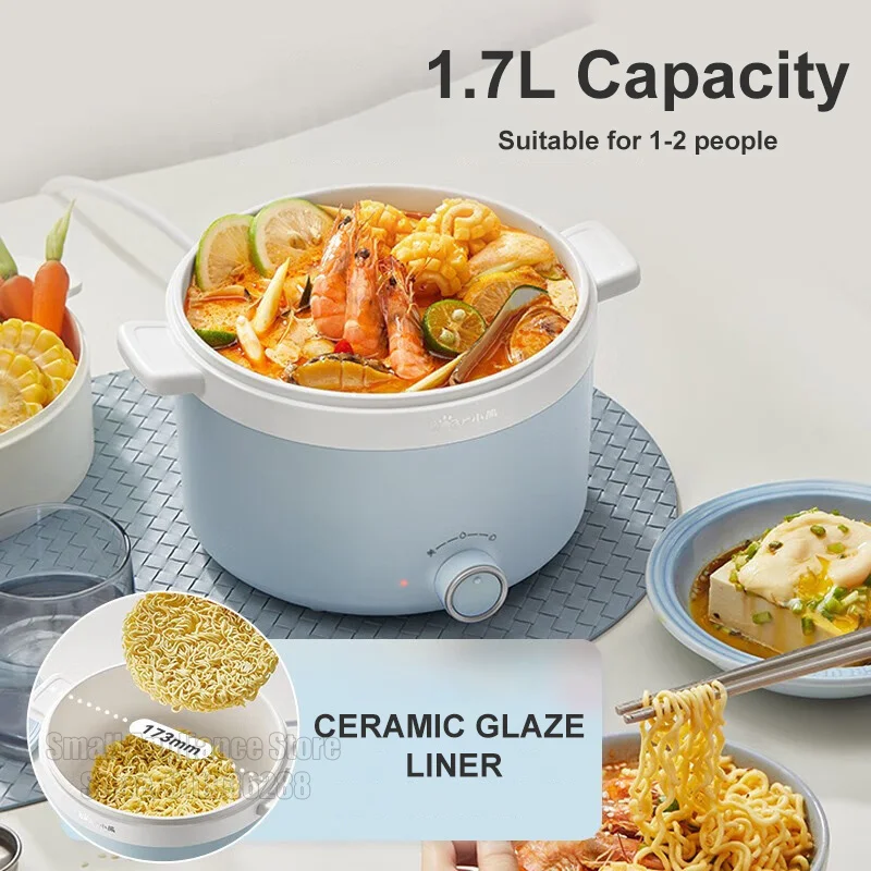 Bear Multi Cookers Electric Rice Cooker Non-stick Pan Heating Pan Electric Cooking Pot Machine Steamed Eggs Pan Soup Pot 1.7L