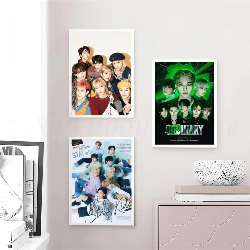 1pc Kpop Stray Kids Poster Stickers Art Wall Murals Decor Game Room Decor Gifts Kawaii HD Painting Cat Cars