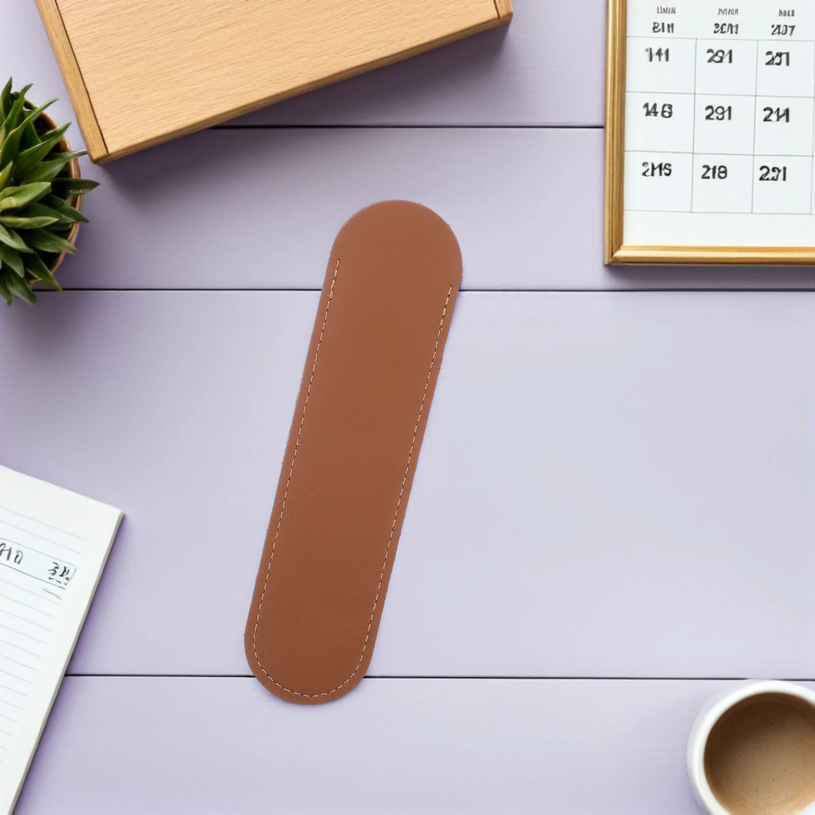 

Brown Vintage Pen Case Single Pouch Protective Sleeve Cover Ballpoint Stylus Writing Pen Holder