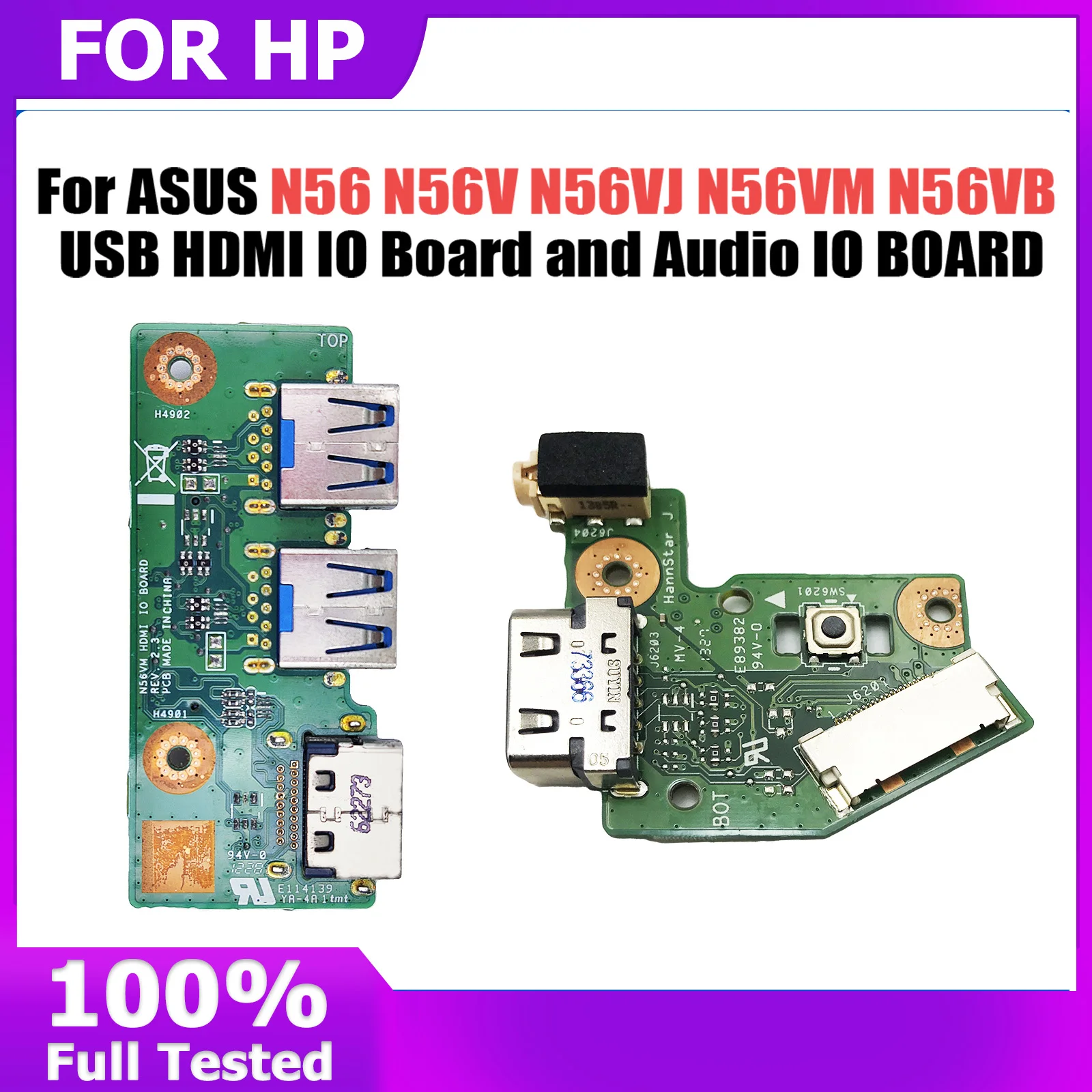 POWER BOTTON VGA BOARD For Asus N56 N56V N56VJ N56VM N56VB N56VZ N56J USB HDMI IO Board and Audio IO BOARD Fast Ship