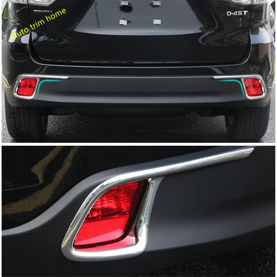 

Car Accessories Rear Bumper Fog Lights Lamps Frame Trim Fit For Toyota Highlander KLUGER 2014 - 2019 Chrome Exterior Refit Kit