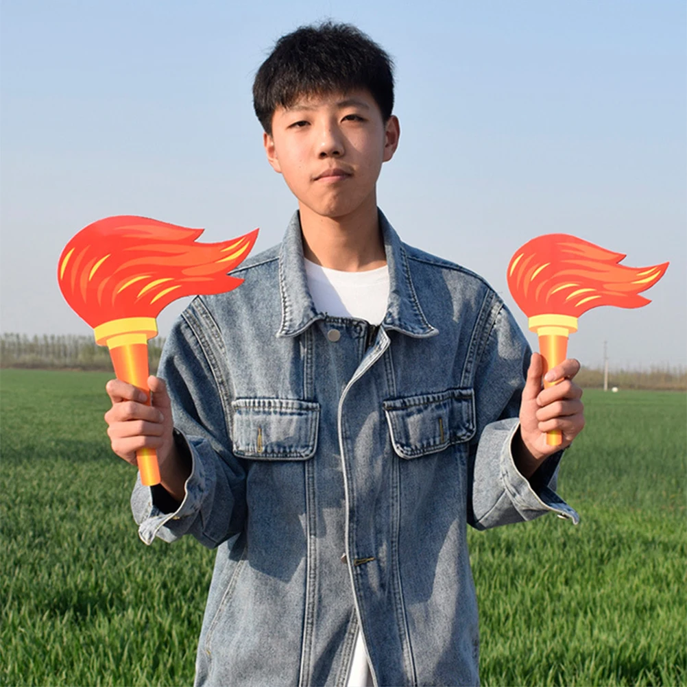 

2 Pcs Flameless Paperboard Torch Simulation Dressup Themed Party Decoration Miss