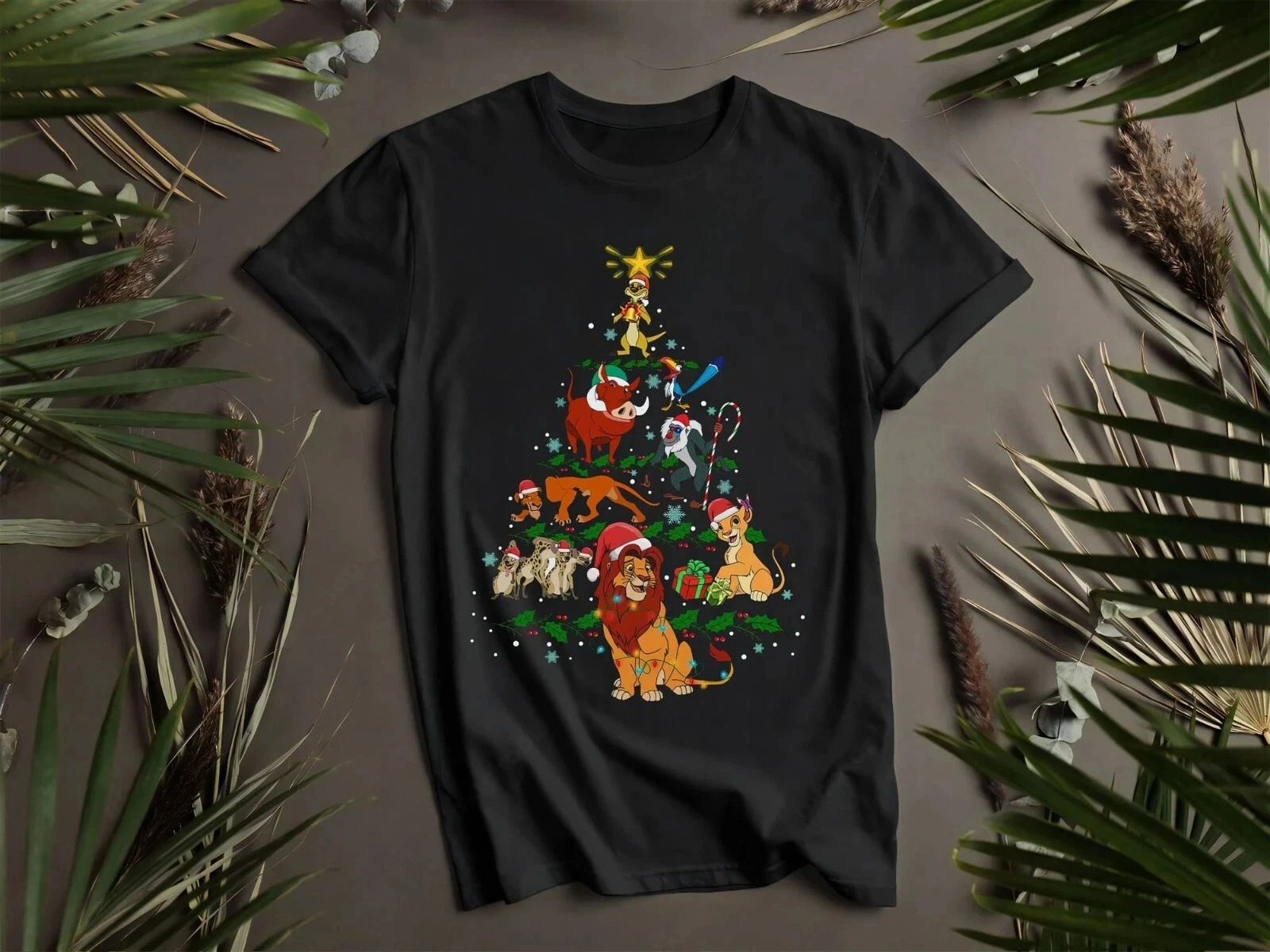 تي شيرت رجالي من Disney Lion King Characters Group ملابس ترفيهية يومية وأنشطة موضوعية للجنسين من القطن بأكمام قصيرة كبيرة الحجم #1