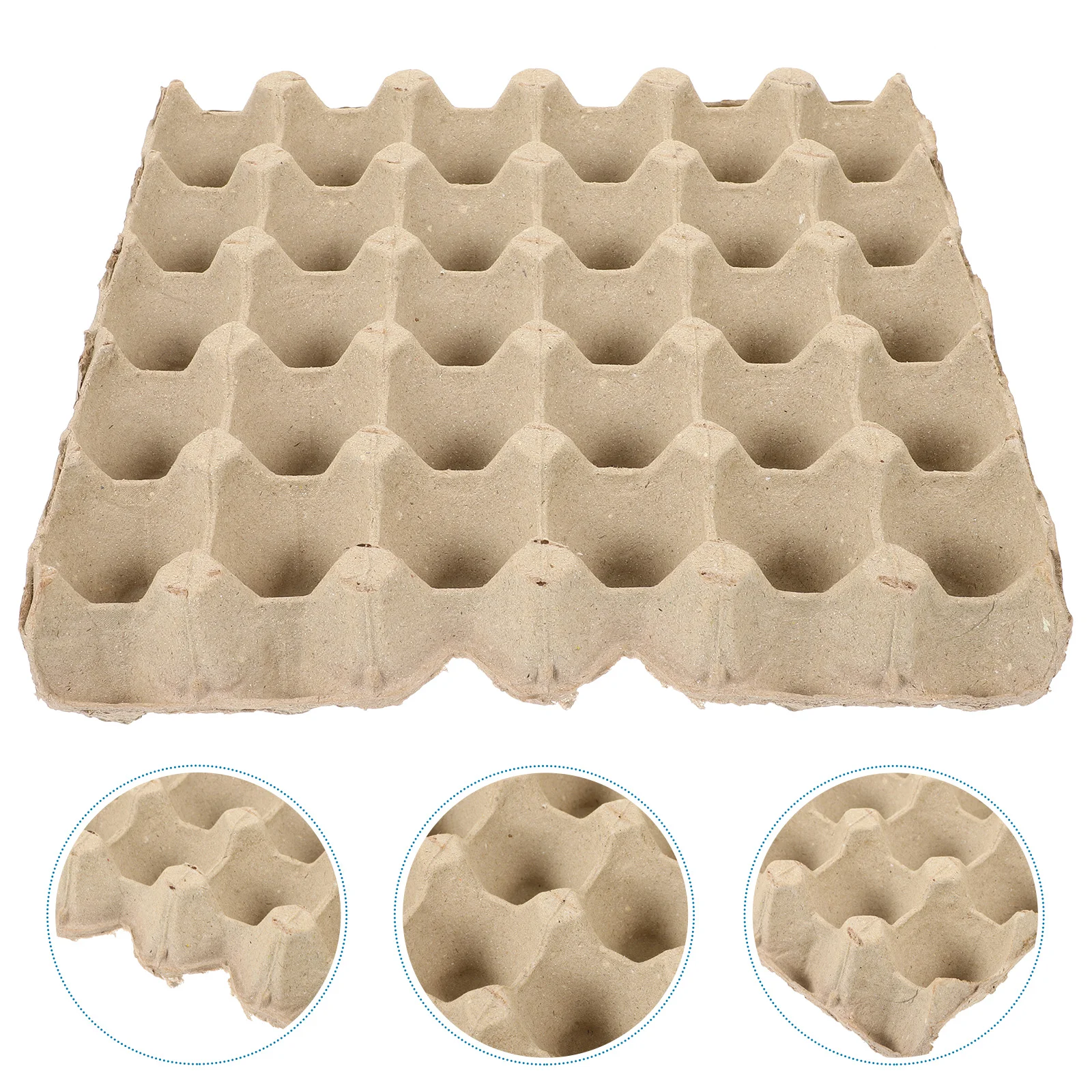 

30 Pcs Paper Pulp Cartons Reusable Protective Storage Boxes 5x6 Design Safe Longtime Use Stackable Fridge ganization