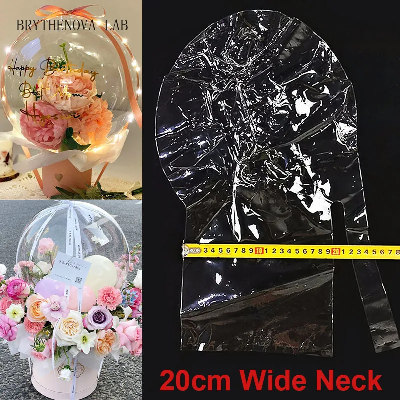 30inch Wide Neck Bobo Balloon 20cm Mouth Transparent Bubble Bouquet Flower Snack Gift Wrap for Wedding Birthday Party Decoration