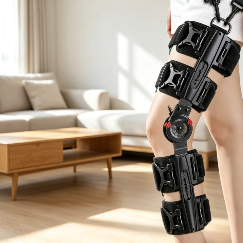 Adjustable Carbon Fiber Knee Brace One Size 152-210cm Meniscus Ligament Fracture Support Single Piece Home Recovery 무릎 보조기