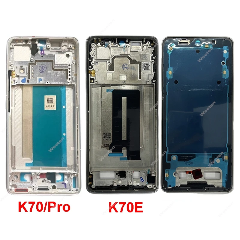 ل Xiaomi Redmi K70 K70E Pro شاشة الكريستال السائل غطاء إطاري الشاشة مع أزرار جانبية الكابلات المرنة الأوسط غطاء إطاري حامل الحافة أجزاء #1