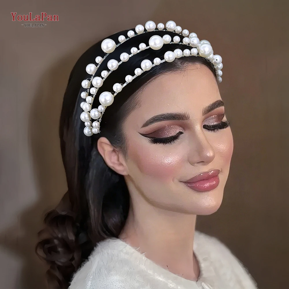 

YouLaPan Fashion Women's Pearl Headband Hair Accessories Suitable For Daily Banquets Elegant Bride Wedding Hair Hoop HP951