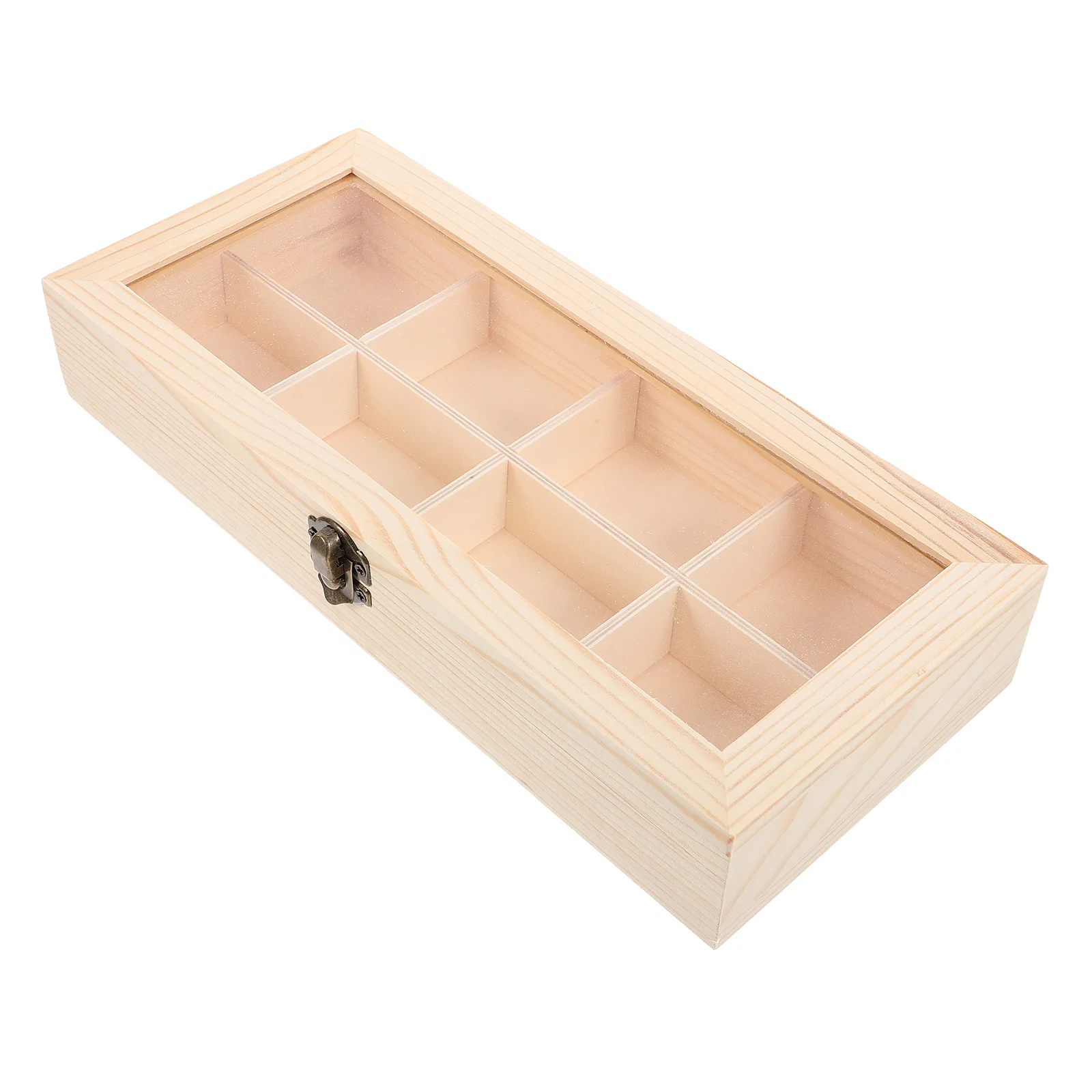 

1pc Wooden Tea Bag Storage Box 29x13x5cm Divided Compartment Desk Organizer Jewelry Holder Watch Ring Case Home Travel