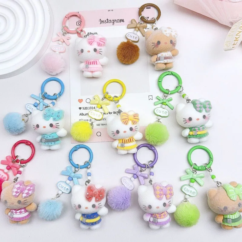 

for Hello Kitty Charm Backpack Hello KittyKeychains Bags Gifts Ornament Leopard Print Kitty Keychains Anime Gifts