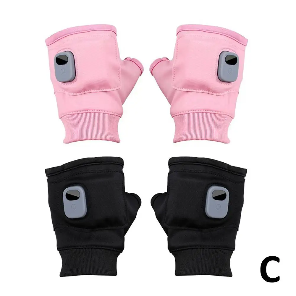 Heating Gloves Rechargeable Winter Warm Usb Electric Heated Gloves Fingerless Hand Warmer Thermal For Sports Skiing Gloves C6d0