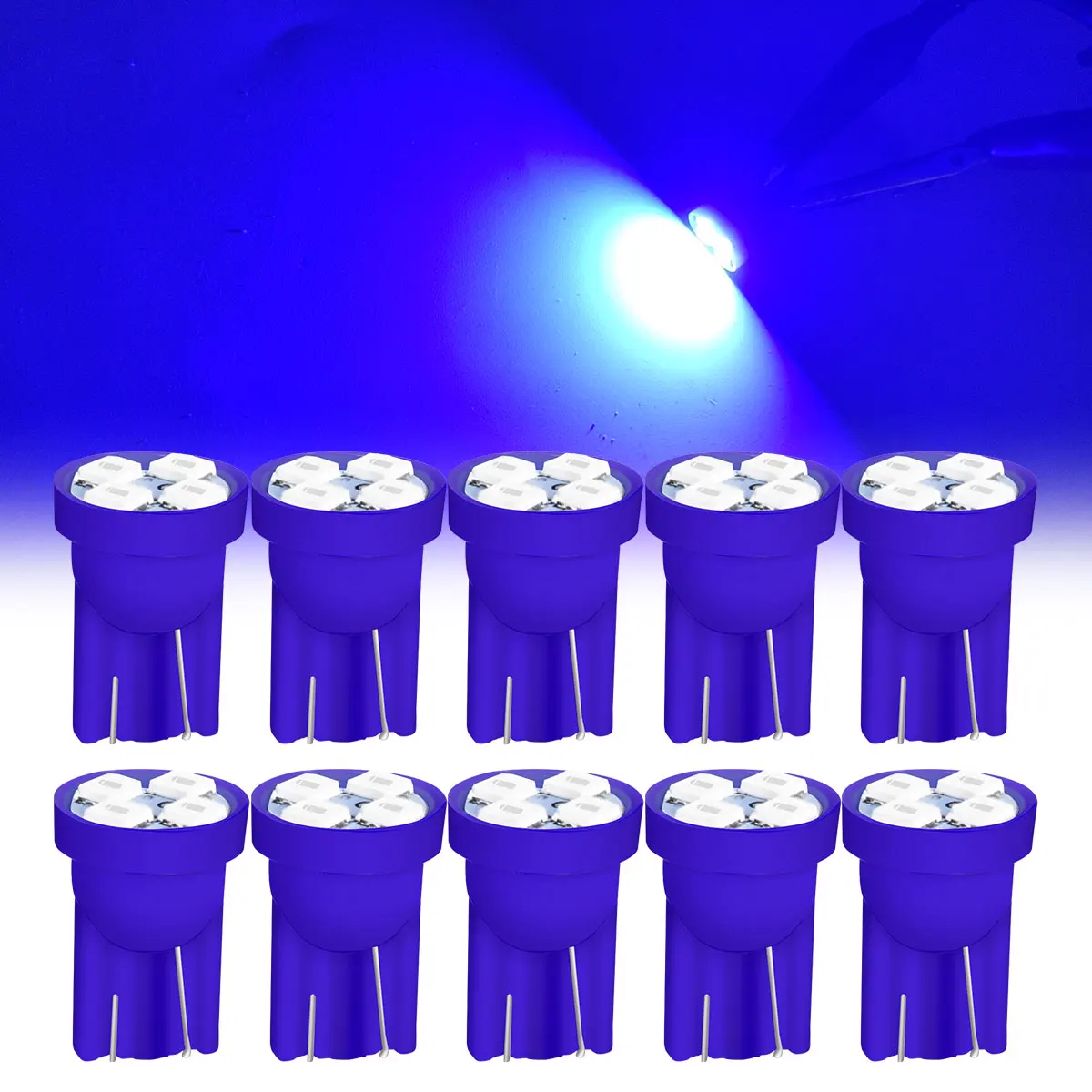 10Pcs/Set Car Light T10 4SMD 1210 High Brightness LED Chips Blue LED Light Car Reading Light Play and Plug Long Serive Life