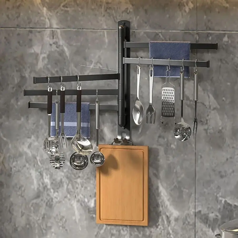 

180°Rotating Suction Cup Towel Rack Wall-mounted 2/3/4/5 Towel Bars Bathroom Towel Pole Punch-free Foldable Toilet Towel Rod