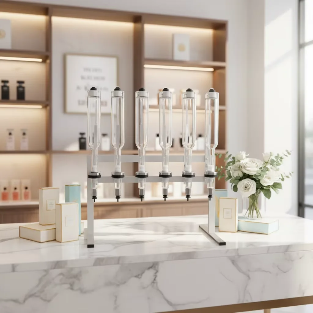 6 Bottles 375ml 500ml 750ml Perfume Stick Dispenser with Luxury Stand Perfume Display Storage Rack Supplies