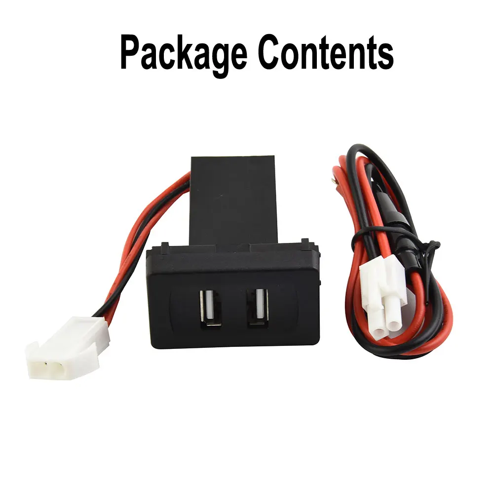 

2.1A Car Charger Socket Light Built-In Socket For Transport T4 ABS Black Charger 100% Brand New And High Quality