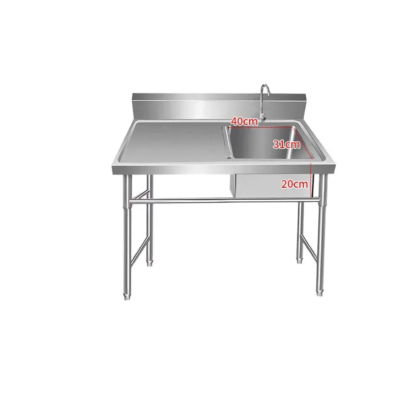 Super thick 304 stainless steel sink countertop integrated commercial sink rack vegetable basin