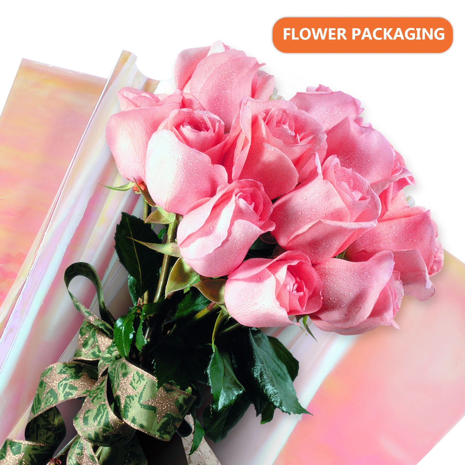 

40 Sheets Iridescent Cellophane Wrap Colored Gift Wrapping Paper for Flower Bouquet Candy Crafts Wrapping Film Rolls