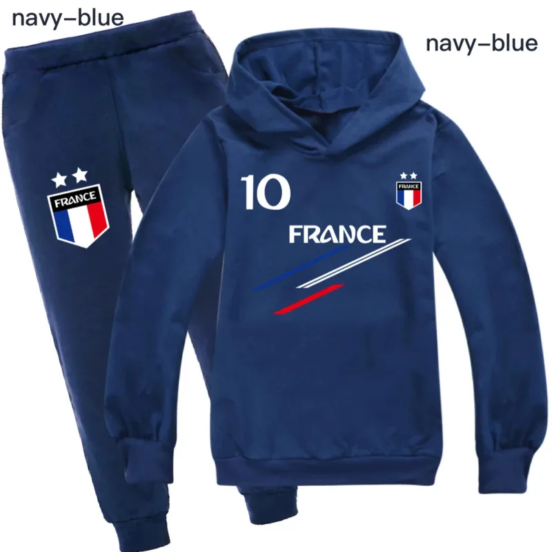 Kids Clothes Baby Boys France Football 10 Tracksuit Tops Pants 2PCS Children Boy Spring Autumn Outfits Girls Sets 2-15 Years