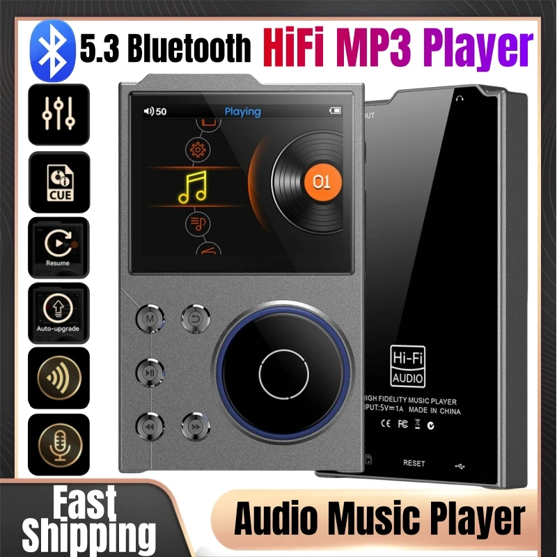 Lossless DSD HiFi MP3 Player High-quality Zinc Alloy Display Screen Comes With 16GB Memory Card Up to 256GB Support 20 Languages