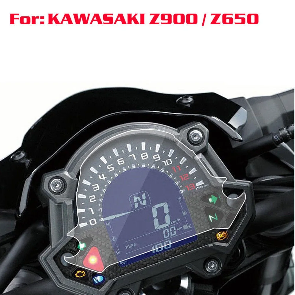 Motorcycle Transparent Crystal TPU Cluster Scratch Film Speedometers Screen Protector For Kawasaki Z900 Z650 2017-2018