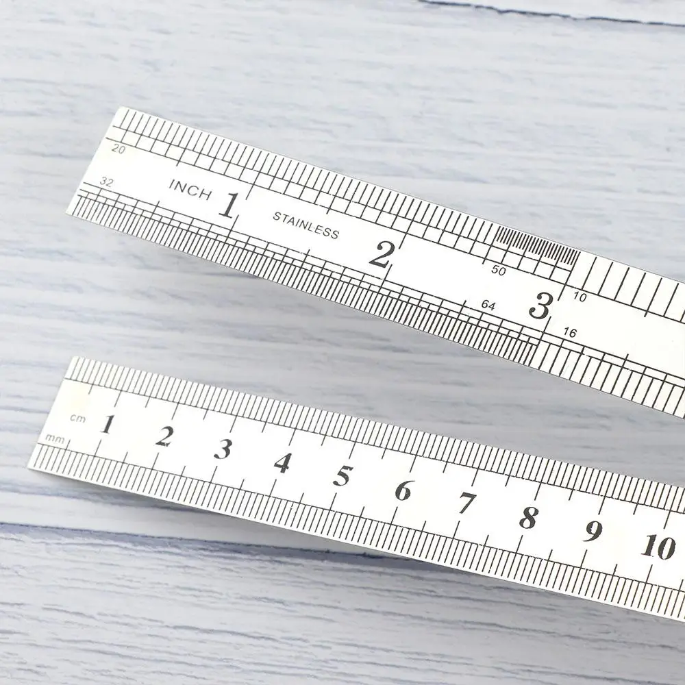 Classic Simple 15cm Straight Rulers Durable Double Sided Metal Ruler Practical Students Measuring Tool