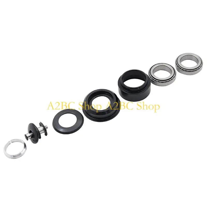 A2BC Replacement Steering Stem Bearing Steering Column Repair Set with Steel Bearing Parts, Collar Components, and