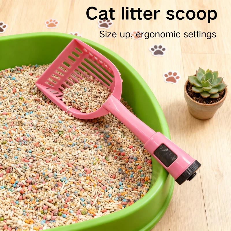

Cat Litter Scoop Cleaning Supplies 2-in-1 With garbage bag Storage Plastic And Portable Cat bathroom Accessories Assistant tool