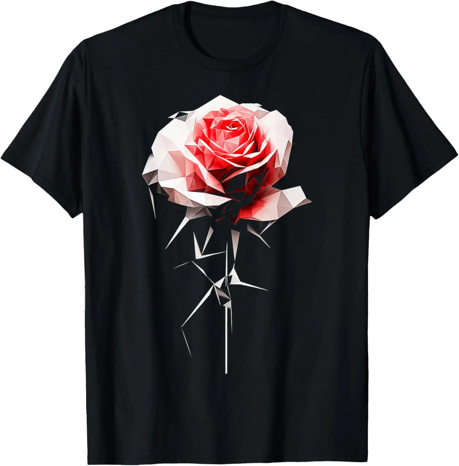 

Футболка Rose Polygon Art Flower с графическим мотивом Rose