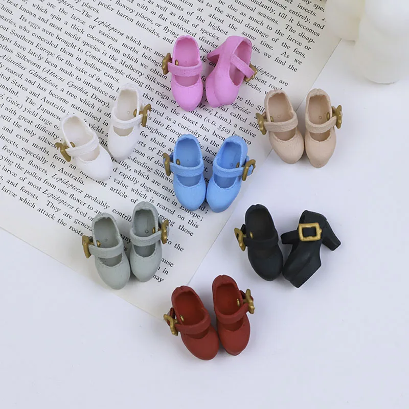 2 pçs 1:12 ob11 bonito princesa sapatos de salto alto boneca sapatos clássicos terno para ob11 1/12 bjd boneca destacável gsc dod acessórios