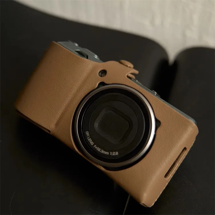 新しい手仕事フォトカメラ本革牛革バッグボディケースリコー GR2 GRII GR1 GRi 保護スリーブボックススキンシェル