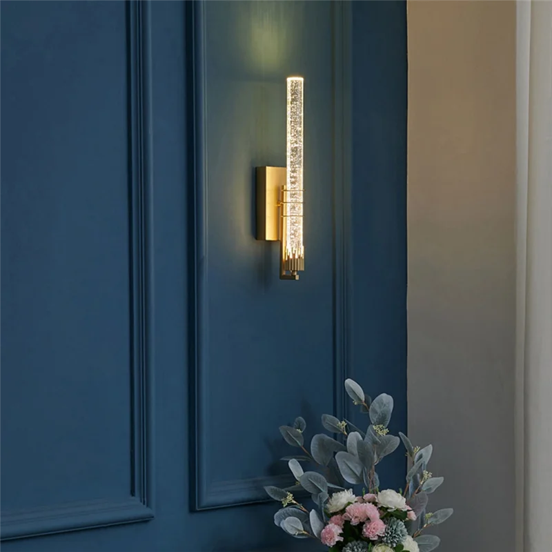 

【Lowest-Price!】For Living Room Bedroom Study Background Wall Sconces Bubble Crystal Modern Indoor Lighting Lamps Light