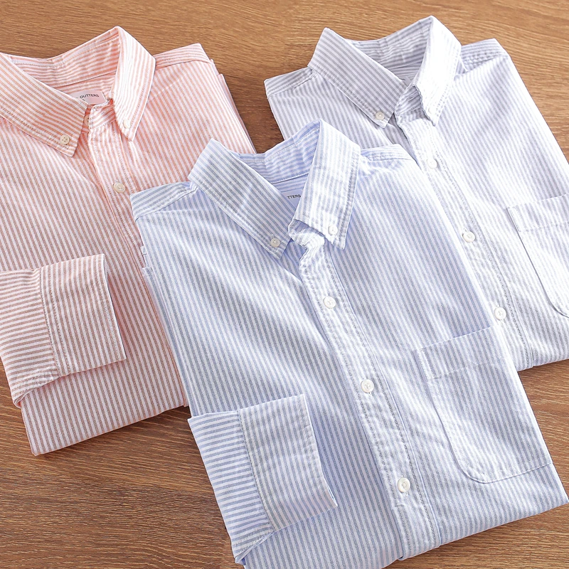 

Men's Long Sve Ox Cloth irt Pure Cotton Casual Commute Autumn Season Stand Fit M Model Other/Other Brand