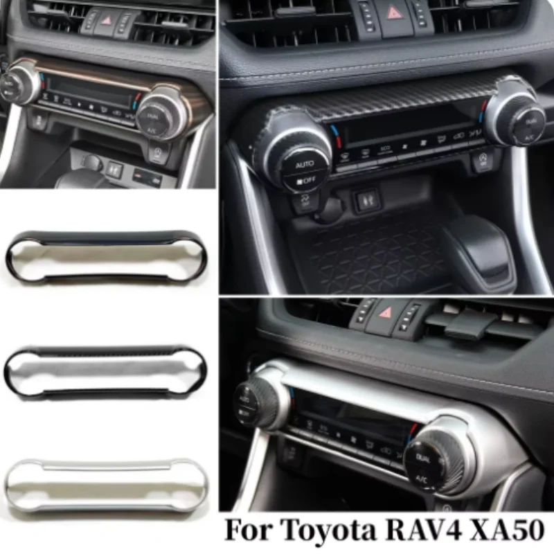 

For Toyota RAV4 XA50 2019-2023 ABS Matte/Carbon Wood Car Central Control air conditioner Switch panel Cover Trim Car styling