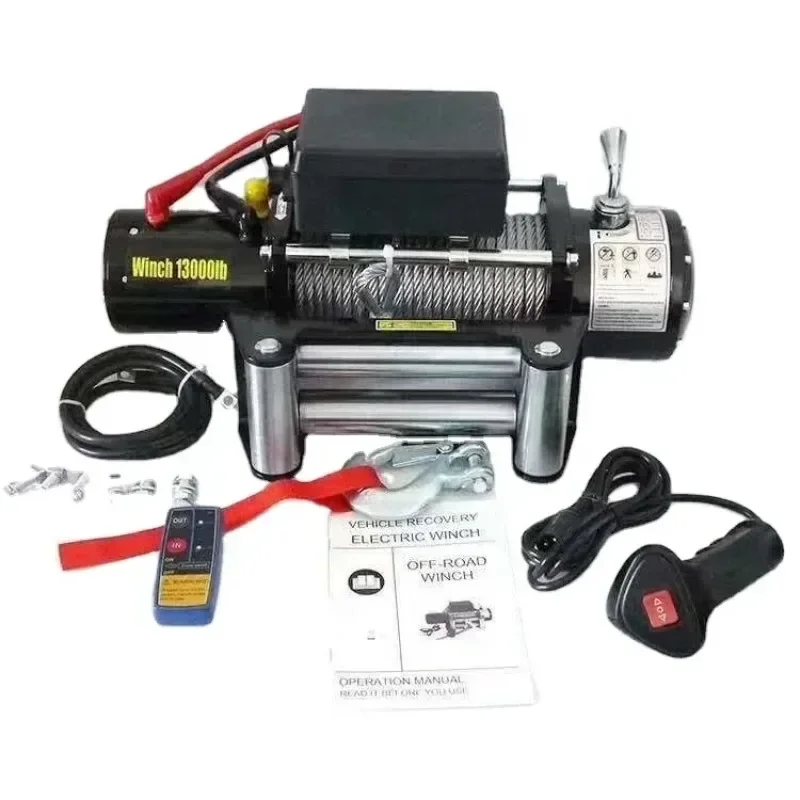 For 2000-12000lbs 12V 24V 4WD off road 4x4 car electric winch with synthetic rope