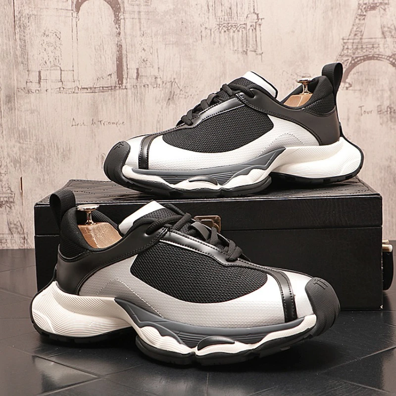 

Fashionable men's shoes with thick sole and increased height, breathable mesh, casual sports shoes, youth dad running shoes