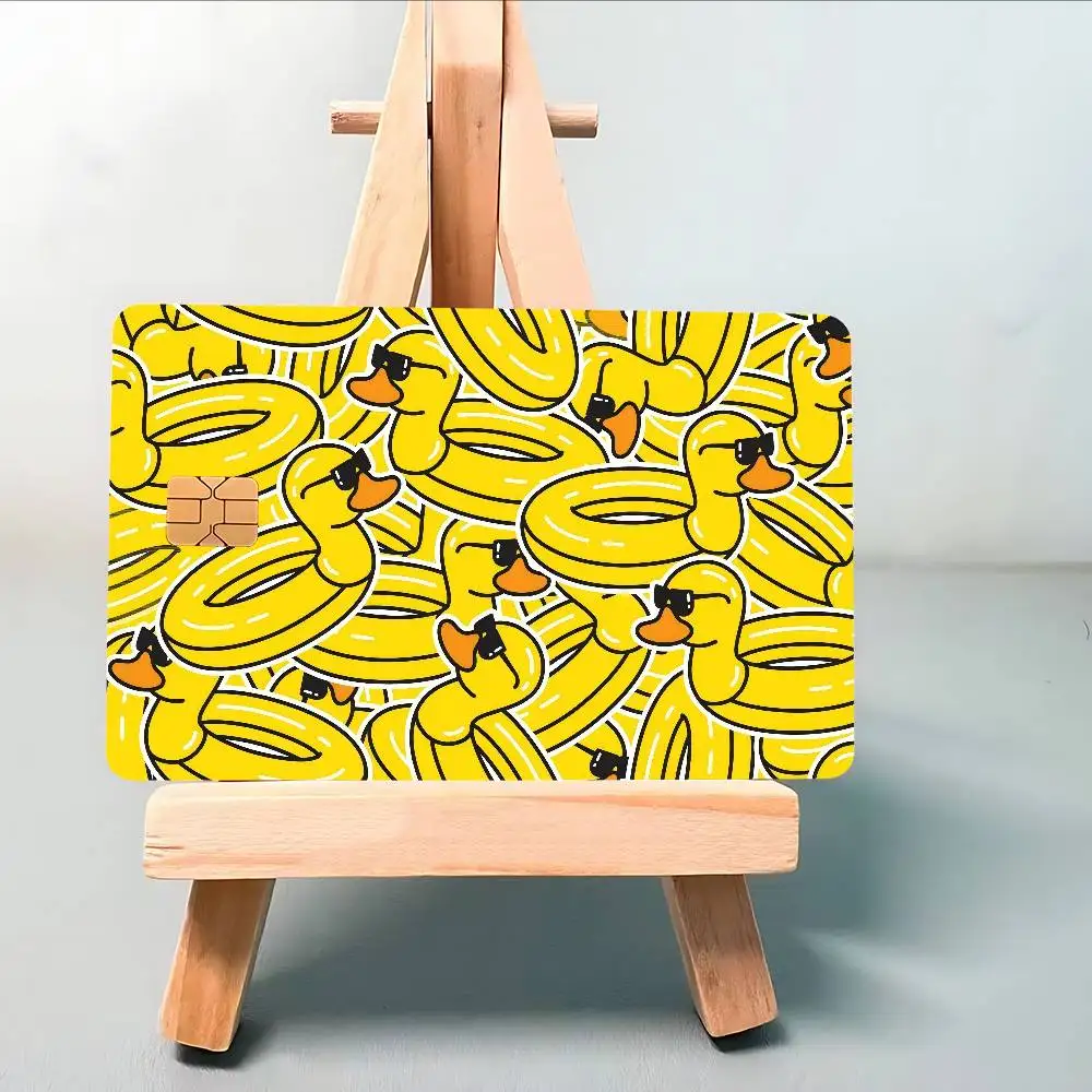 Yellow Classic Rubber Duck Anime Young Creidt Card Debit Card Sticker Film Case Front Tape For Small Big Chip No Chip