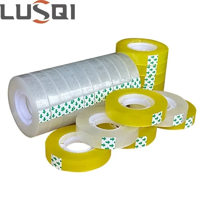 LUSQI 12 Rolls Transparent Tape Clear Multipurpose Sticky Adhesive Tape For Office Home School Flower Wrapping DIY Crafts
