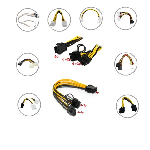 Adaptateur multi-modèles 8 broches, séparateur d'alimentation, câble 6 broches, câble sata molex 4 broches pour convertisseur vidéo PCI Express GPU