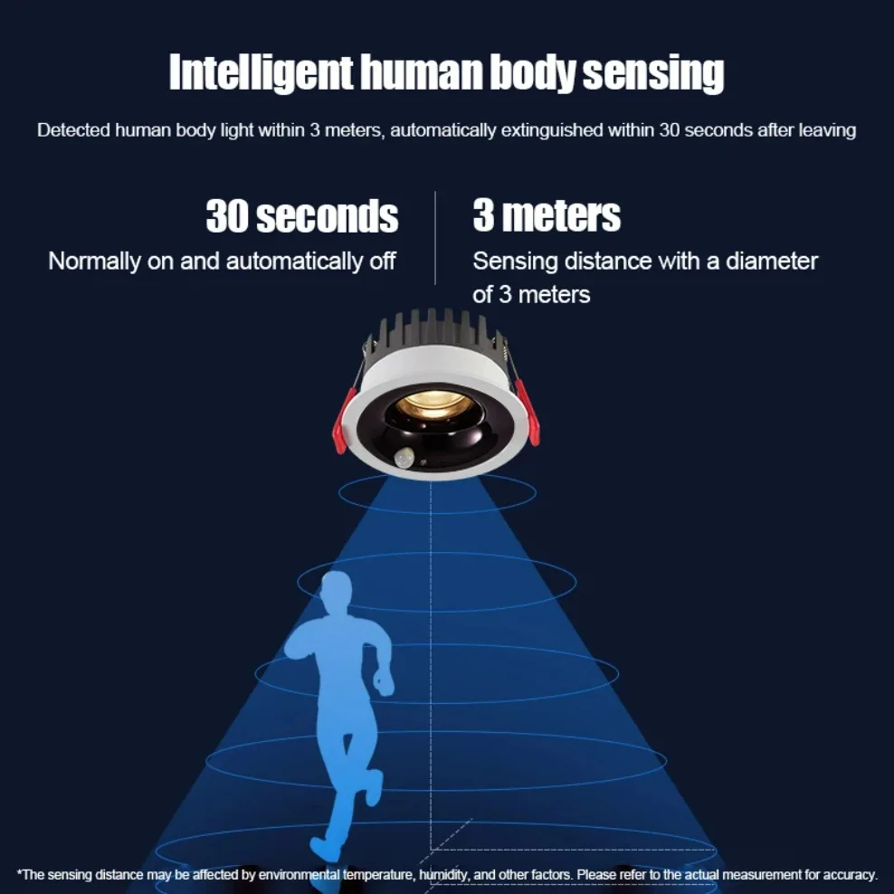 Embedded PIR Motion Sensor Spotlight COB Downlight Infrared induction For Entrance Corridor Aisle Living Room Indoor lighting