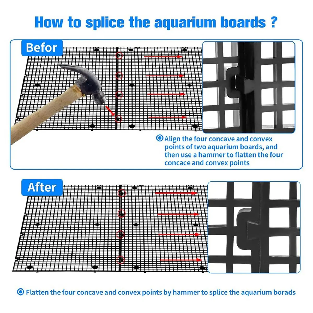 Industriewerkzeuge 8-teiliger Aquariumteiler mit 10 Saugnäpfen DIY Verstellbarer Aquariumteiler Filter Boden Aquariumisolator